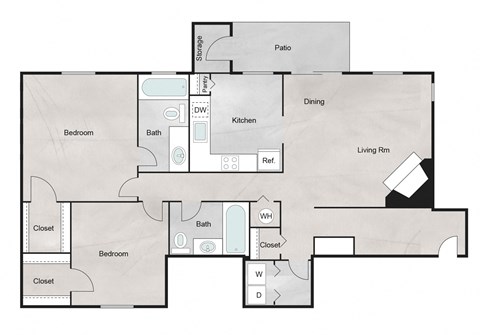 N Floor Plan at The Retreat at Steeplechase, Houston, TX, 77065